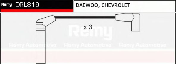 DELCO REMY DRL819 Комплект проводов зажигания для DAEWOO MATIZ (Дэу Матиз) DELCO REMY DRL819 Комплект проводов зажигания для DAEWOO MATIZ (Дэу Матиз)