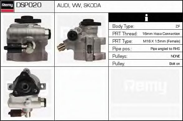 DELCO REMY DSP020 Гидравлический насос, рулевое управление для AUDI A4 (Ауди А4) DELCO REMY DSP020 Гидравлический насос, рулевое управление для AUDI A4 (Ауди А4)
