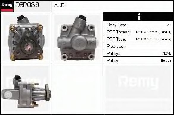 DELCO REMY DSP039 Гидравлический насос, рулевое управление для AUDI 90 (Ауди 90) DELCO REMY DSP039 Гидравлический насос, рулевое управление для AUDI 90 (Ауди 90)
