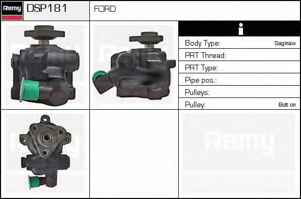 DELCO REMY DSP181 Гидравлический насос, рулевое управление для FORD FIESTA (Форд Фиэста) DELCO REMY DSP181 Гидравлический насос, рулевое управление для FORD FIESTA (Форд Фиэста)