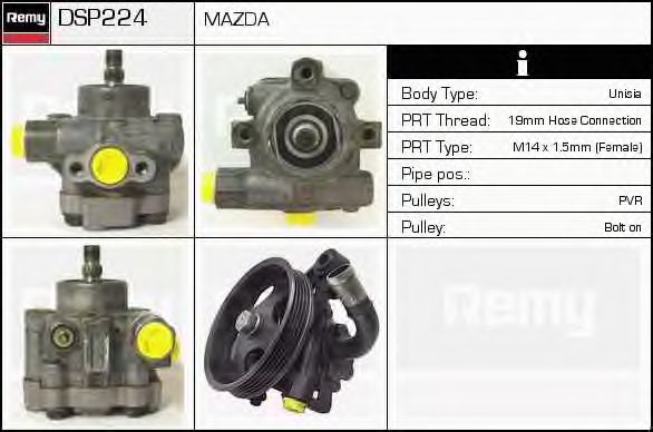 DELCO REMY DSP224 Гидравлический насос, рулевое управление для MAZDA 626 III (Мазда 626 3) DELCO REMY DSP224 Гидравлический насос, рулевое управление для MAZDA 626 III (Мазда 626 3)