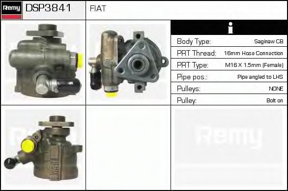 DELCO REMY DSP3841 Гидравлический насос, рулевое управление для FIAT BRAVA (Фиат Брава) DELCO REMY DSP3841 Гидравлический насос, рулевое управление для FIAT BRAVA (Фиат Брава)