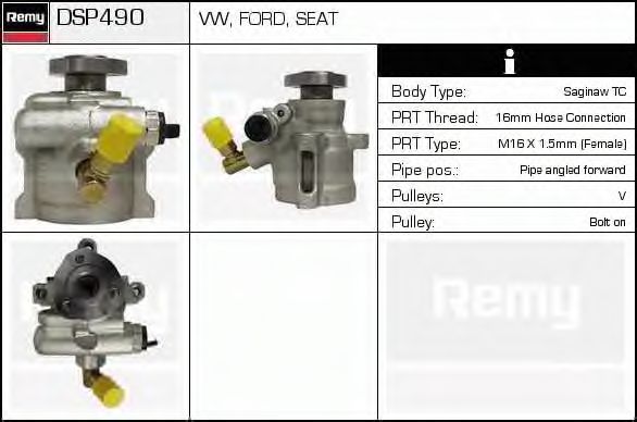 DELCO REMY DSP490 Гидравлический насос, рулевое управление для VOLKSWAGEN VENTO (Фольксваген Венто) DELCO REMY DSP490 Гидравлический насос, рулевое управление для VOLKSWAGEN VENTO (Фольксваген Венто)