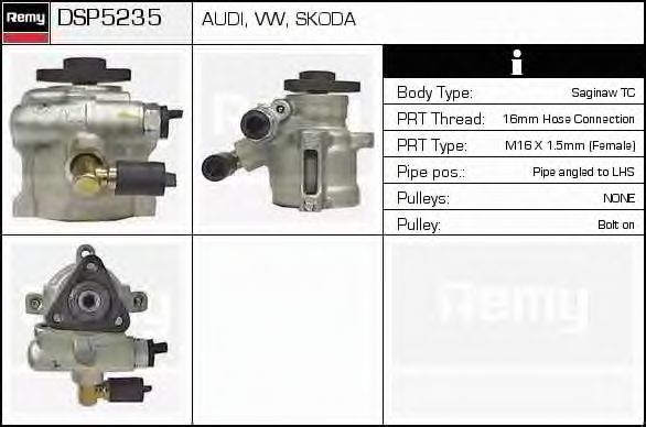 DELCO REMY DSP5235 Гидравлический насос, рулевое управление для AUDI A4 (Ауди А4) DELCO REMY DSP5235 Гидравлический насос, рулевое управление для AUDI A4 (Ауди А4)