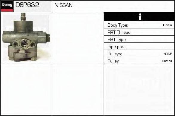 DELCO REMY DSP632 Гидравлический насос, рулевое управление для NISSAN PRIMERA (Ниссан Примера) DELCO REMY DSP632 Гидравлический насос, рулевое управление для NISSAN PRIMERA (Ниссан Примера)