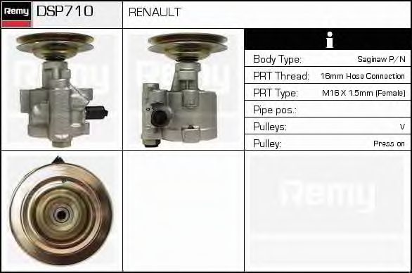 DELCO REMY DSP710 Гидравлический насос, рулевое управление 