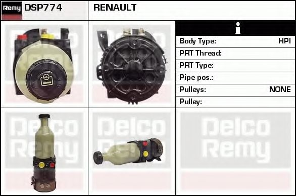 DELCO REMY DSP774 Гидравлический насос, рулевое управление для RENAULT CLIO I (Рено Cлио и) DELCO REMY DSP774 Гидравлический насос, рулевое управление для RENAULT CLIO I (Рено Cлио и)