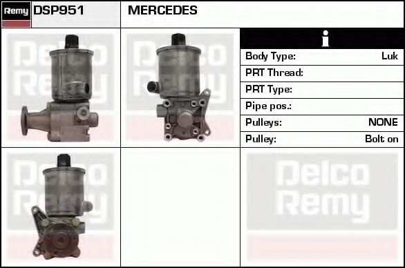DELCO REMY DSP951 Гидравлический насос, рулевое управление для MERCEDES-BENZ SL (Мэрcэдэс-бэнз Сл) DELCO REMY DSP951 Гидравлический насос, рулевое управление для MERCEDES-BENZ SL (Мэрcэдэс-бэнз Сл)