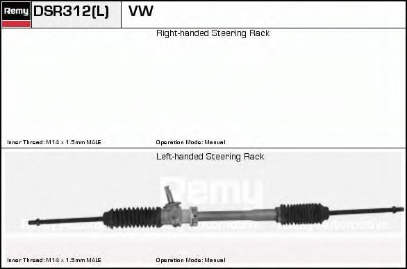 DELCO REMY DSR312 Рулевой механизм для VOLKSWAGEN SCIROCCO (Фольксваген Сcироccо) DELCO REMY DSR312 Рулевой механизм для VOLKSWAGEN SCIROCCO (Фольксваген Сcироccо)