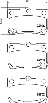 PAGID T1903 Тормозные колодки для TOYOTA (FAW) PRIUS (Тойота/тоета (фав) Приус) PAGID T1903 Тормозные колодки для TOYOTA (FAW) PRIUS (Тойота/тоета (фав) Приус)