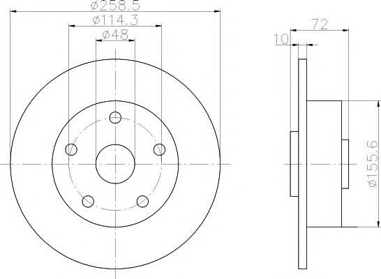 PAGID 52022 Тормозной диск для MAZDA 626 III (Мазда 626 3) PAGID 52022 Тормозной диск для MAZDA 626 III (Мазда 626 3)