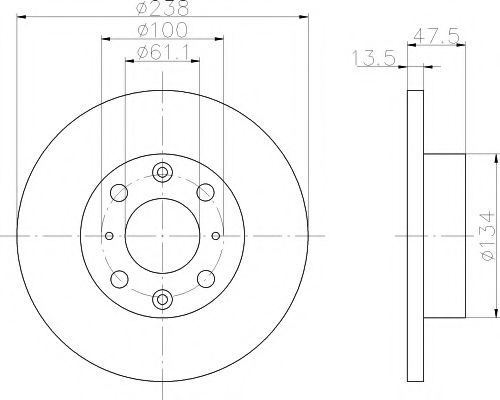 PAGID 52904 Тормозной диск для ROVER 400 (Ровер 400) PAGID 52904 Тормозной диск для ROVER 400 (Ровер 400)