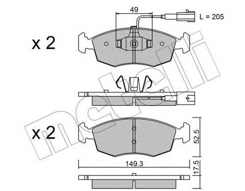 METELLI 22-0274-4 Тормозные колодки для FIAT 500 C (Фиат 500 c) METELLI 22-0274-4 Тормозные колодки для FIAT 500 C (Фиат 500 c)