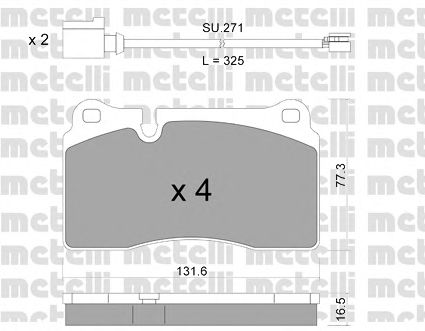 METELLI 22-0659-1K Тормозные колодки для VOLKSWAGEN TOUAREG (Фольксваген Туарег) METELLI 22-0659-1K Тормозные колодки для VOLKSWAGEN TOUAREG (Фольксваген Туарег)