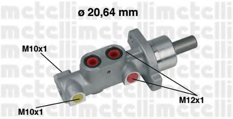 METELLI 05-0357 Главный тормозной цилиндр для PEUGEOT 306 (Пежо 306) METELLI 05-0357 Главный тормозной цилиндр для PEUGEOT 306 (Пежо 306)