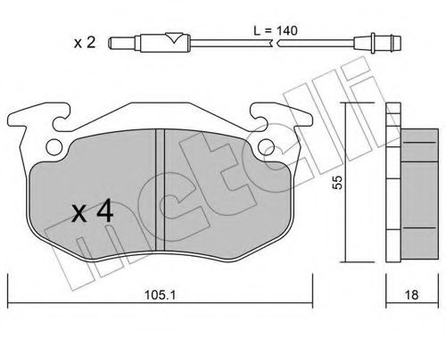METELLI 22-0036-1 Тормозные колодки для PEUGEOT 305 II (Пежо 305 2) METELLI 22-0036-1 Тормозные колодки для PEUGEOT 305 II (Пежо 305 2)