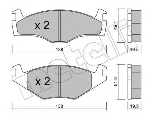 METELLI 22-0045-1 Тормозные колодки для VOLKSWAGEN CADDY I (Фольксваген Cаддъ и) METELLI 22-0045-1 Тормозные колодки для VOLKSWAGEN CADDY I (Фольксваген Cаддъ и)