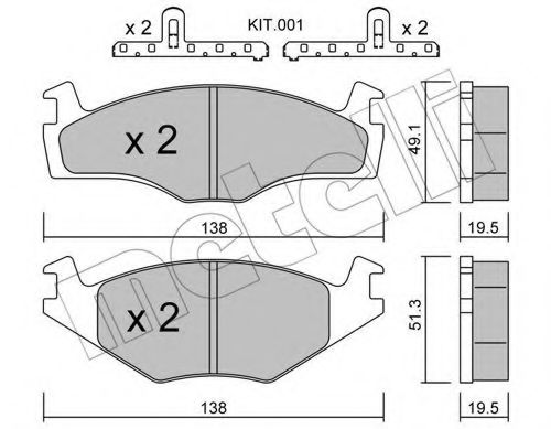 METELLI 22-0045-1K Тормозные колодки для VOLKSWAGEN CADDY I (Фольксваген Cаддъ и) METELLI 22-0045-1K Тормозные колодки для VOLKSWAGEN CADDY I (Фольксваген Cаддъ и)