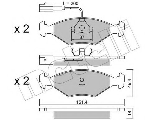 METELLI 22-0057-1 Тормозные колодки для FIAT TEMPRA (Фиат Тэмпра) METELLI 22-0057-1 Тормозные колодки для FIAT TEMPRA (Фиат Тэмпра)