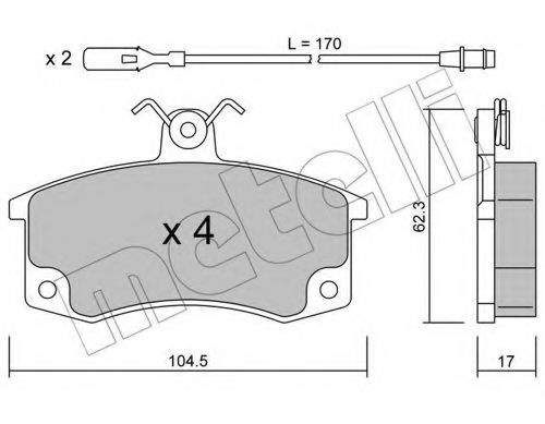 METELLI 22-0062-1 Тормозные колодки для LADA 111 (Лада 111) METELLI 22-0062-1 Тормозные колодки для LADA 111 (Лада 111)