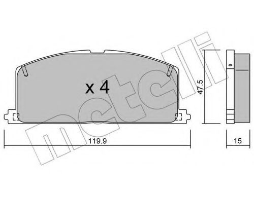 METELLI 22-0108-0 Тормозные колодки для TOYOTA COROLLA FX (Тойота/тоета Cоролла инфинити фх) METELLI 22-0108-0 Тормозные колодки для TOYOTA COROLLA FX (Тойота/тоета Cоролла инфинити фх)