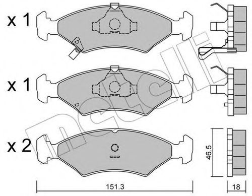 METELLI 22-0127-0 Тормозные колодки для KIA MENTOR (Киа Мэнтор) METELLI 22-0127-0 Тормозные колодки для KIA MENTOR (Киа Мэнтор)