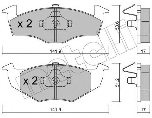 METELLI 22-0206-0 Тормозные колодки для VOLKSWAGEN (Фольксваген) METELLI 22-0206-0 Тормозные колодки для VOLKSWAGEN (Фольксваген)