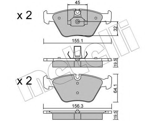METELLI 22-0207-3 Тормозные колодки для BMW (Бмв) METELLI 22-0207-3 Тормозные колодки для BMW (Бмв)