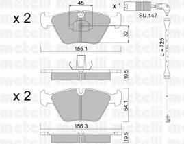 METELLI 22-0207-3K Тормозные колодки для BMW (Бмв) METELLI 22-0207-3K Тормозные колодки для BMW (Бмв)