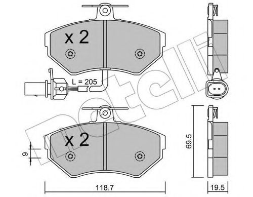 METELLI 22-0215-2 Тормозные колодки для VOLKSWAGEN (Фольксваген) METELLI 22-0215-2 Тормозные колодки для VOLKSWAGEN (Фольксваген)