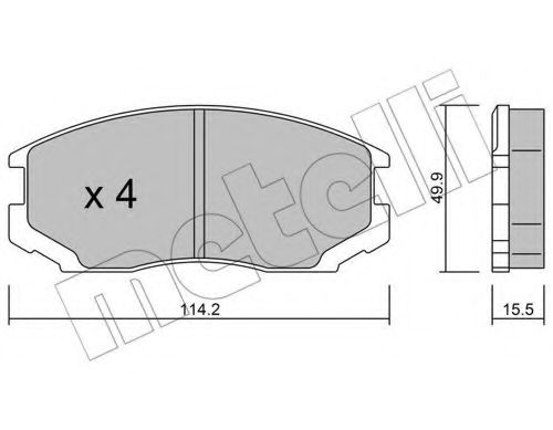 METELLI 22-0221-0 Тормозные колодки для MITSUBISHI LANCER IV (Митсубиши/митсубиси Ланcэр иv) METELLI 22-0221-0 Тормозные колодки для MITSUBISHI LANCER IV (Митсубиши/митсубиси Ланcэр иv)