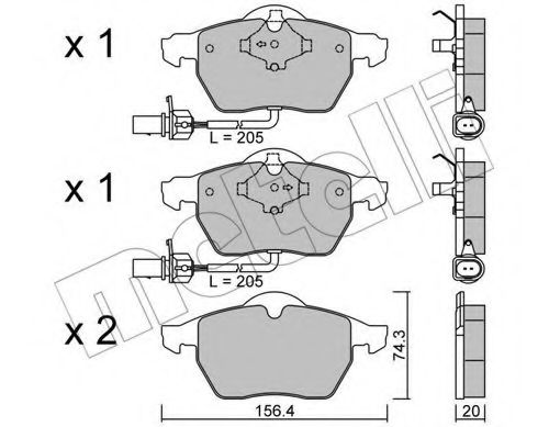 METELLI 22-0314-0 Тормозные колодки для VOLKSWAGEN (Фольксваген) METELLI 22-0314-0 Тормозные колодки для VOLKSWAGEN (Фольксваген)
