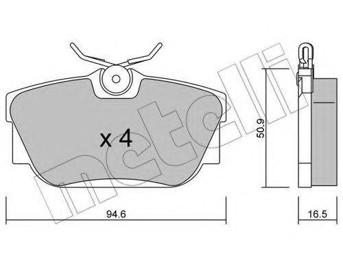 METELLI 22-0346-0 Тормозные колодки для VOLKSWAGEN T4 CARAVELLE (Фольксваген Т4 cараvэллэ) METELLI 22-0346-0 Тормозные колодки для VOLKSWAGEN T4 CARAVELLE (Фольксваген Т4 cараvэллэ)