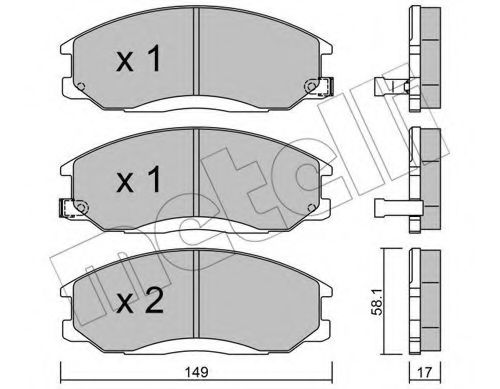 METELLI 22-0364-0 Тормозные колодки для HYUNDAI H-1 / STAREX (Хендай Н1 / старэx) METELLI 22-0364-0 Тормозные колодки для HYUNDAI H-1 / STAREX (Хендай Н1 / старэx)