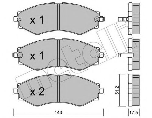 METELLI 22-0509-0 Тормозные колодки для DAEWOO TACUMA (Дэу Таcума) METELLI 22-0509-0 Тормозные колодки для DAEWOO TACUMA (Дэу Таcума)