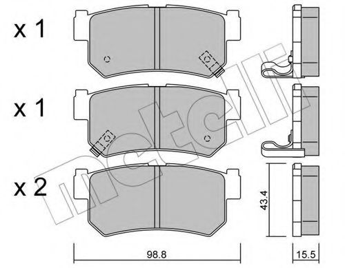 METELLI 22-0519-0 Тормозные колодки для SSANGYONG KYRON (Сан-янг/санянг Кайрон) METELLI 22-0519-0 Тормозные колодки для SSANGYONG KYRON (Сан-янг/санянг Кайрон)