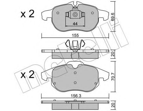 METELLI 22-0540-0 Тормозные колодки для CADILLAC BLS (Кадилак Блс) METELLI 22-0540-0 Тормозные колодки для CADILLAC BLS (Кадилак Блс)