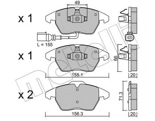 METELLI 22-0548-0 Тормозные колодки для AUDI TT (Ауди Тт) METELLI 22-0548-0 Тормозные колодки для AUDI TT (Ауди Тт)