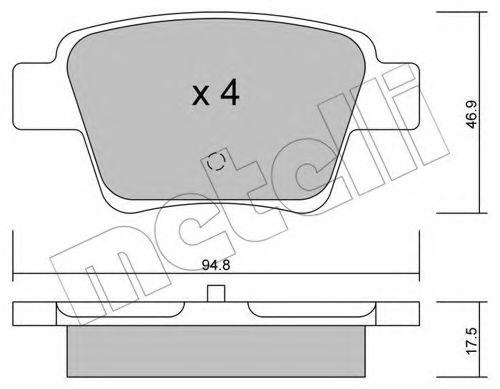 METELLI 22-0639-0 Тормозные колодки для PEUGEOT 207 (Пежо 207) METELLI 22-0639-0 Тормозные колодки для PEUGEOT 207 (Пежо 207)