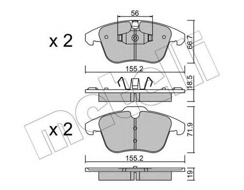 METELLI 22-0675-3 Тормозные колодки для CITROËN C4 PICASSO I (CитроËн С4 пикассо 1) METELLI 22-0675-3 Тормозные колодки для CITROËN C4 PICASSO I (CитроËн С4 пикассо 1)