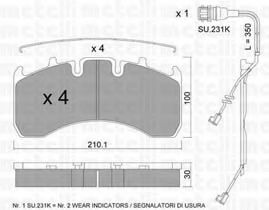 METELLI 22-0650-1K Тормозные колодки для RENAULT TRUCKS PREMIUM 2 (Рено трак Прэмиум 2) METELLI 22-0650-1K Тормозные колодки для RENAULT TRUCKS PREMIUM 2 (Рено трак Прэмиум 2)