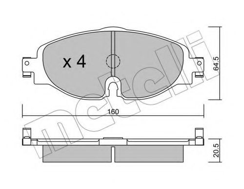 METELLI 22-0950-0 Тормозные колодки для VOLKSWAGEN (Фольксваген) METELLI 22-0950-0 Тормозные колодки для VOLKSWAGEN (Фольксваген)