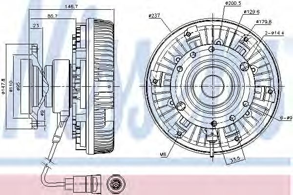 NISSENS 86048 Сцепление, вентилятор радиатора для DAF (Даф) NISSENS 86048 Сцепление, вентилятор радиатора для DAF (Даф)