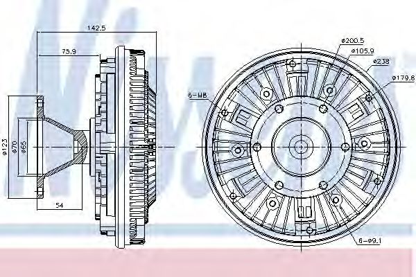 NISSENS 86051 Сцепление, вентилятор радиатора для DAF (Даф) NISSENS 86051 Сцепление, вентилятор радиатора для DAF (Даф)