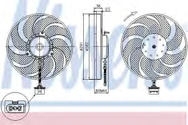 NISSENS 85545 Вентилятор, охлаждение двигателя для AUDI TT (Ауди Тт) NISSENS 85545 Вентилятор, охлаждение двигателя для AUDI TT (Ауди Тт)
