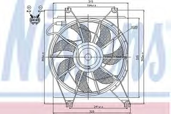 NISSENS 85620 Вентилятор, охлаждение двигателя для HYUNDAI EXCEL (Хендай Эxcэл) NISSENS 85620 Вентилятор, охлаждение двигателя для HYUNDAI EXCEL (Хендай Эxcэл)