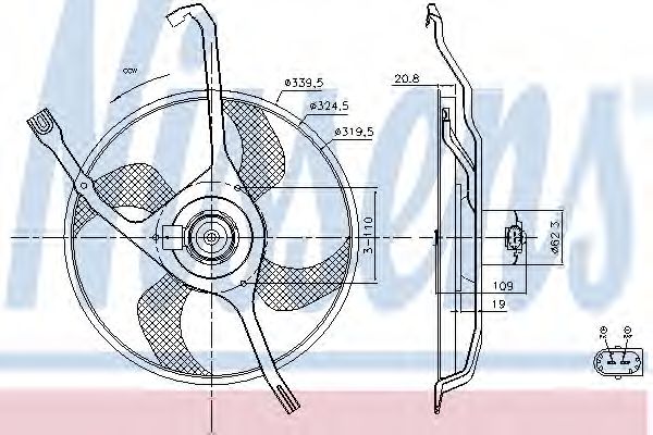 NISSENS 85665 Вентилятор, охлаждение двигателя для PEUGEOT 207 (Пежо 207) NISSENS 85665 Вентилятор, охлаждение двигателя для PEUGEOT 207 (Пежо 207)