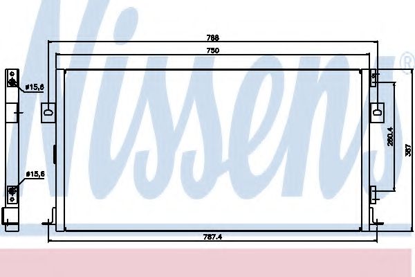 NISSENS 94268 Конденсатор, кондиционер для DODGE CARAVAN (Додж Караван)