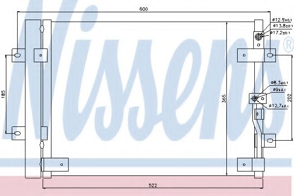 NISSENS 94821 Конденсатор, кондиционер для KIA K2500 (Киа К2500) NISSENS 94821 Конденсатор, кондиционер для KIA K2500 (Киа К2500)
