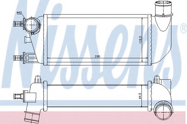 NISSENS 96577 Интеркулер для FIAT 500 (Фиат 500) NISSENS 96577 Интеркулер для FIAT 500 (Фиат 500)